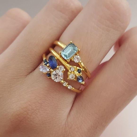 SALE! Small Cluster Stacking Ring - Picture 4 of 4